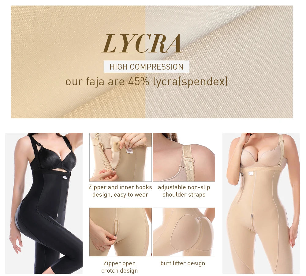 Private Label BBL Post Surgery Women Colombianas Shapers Fullbody Bodysuit Liposuction Post Operatoria Stage 2 Faja Shapewear