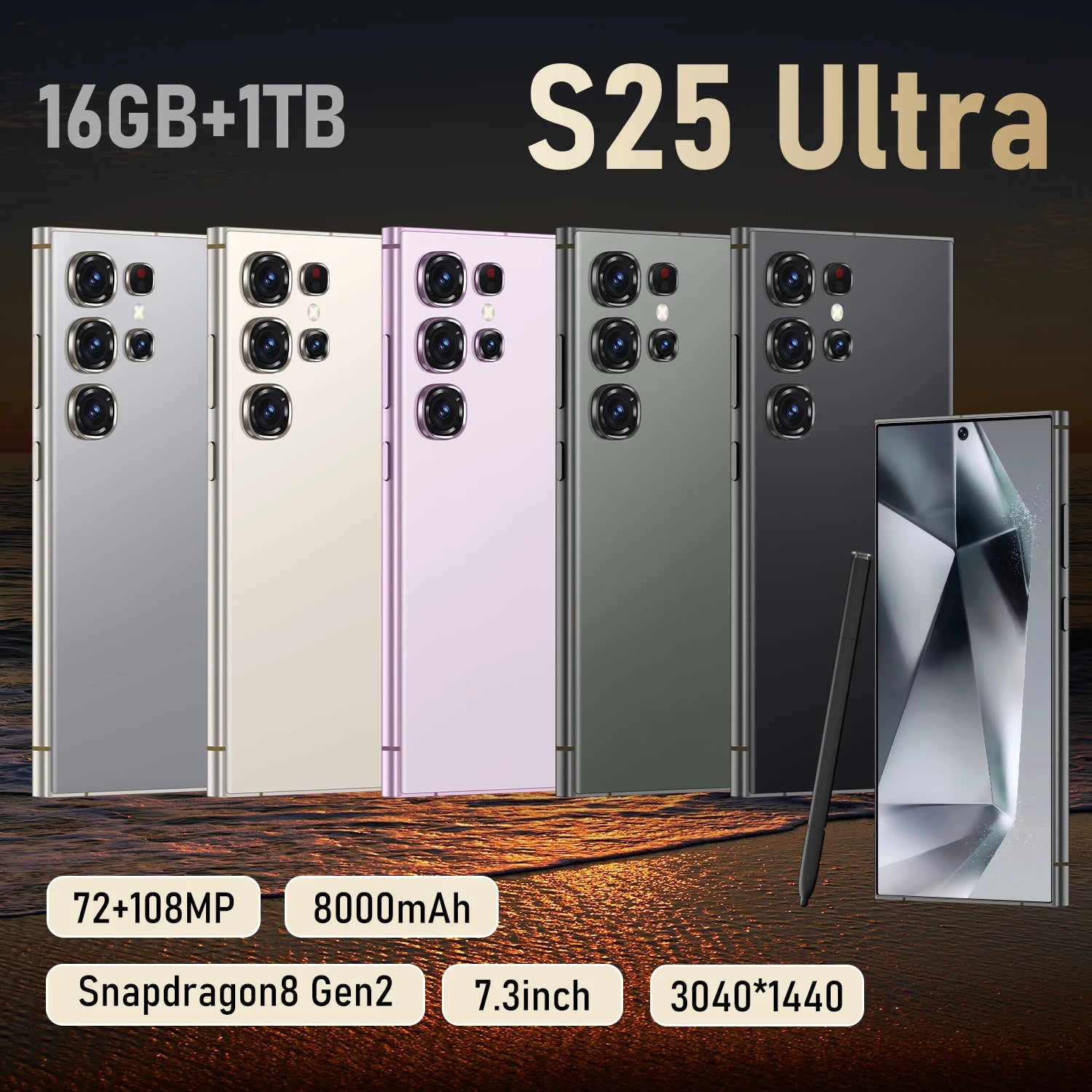 Dual SIM Mobile Phone 2025 S25 ULTRA Original Phones Smartphones Cellphone HD Screen Resolution Smartphone