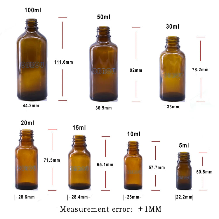 5ml 10ml 15ml 30ml 50ml 60ml 100ml Black Amber Dropper Hair Oil Bottles Essential Oil Bottle Glass Perfume Dropper Bottle