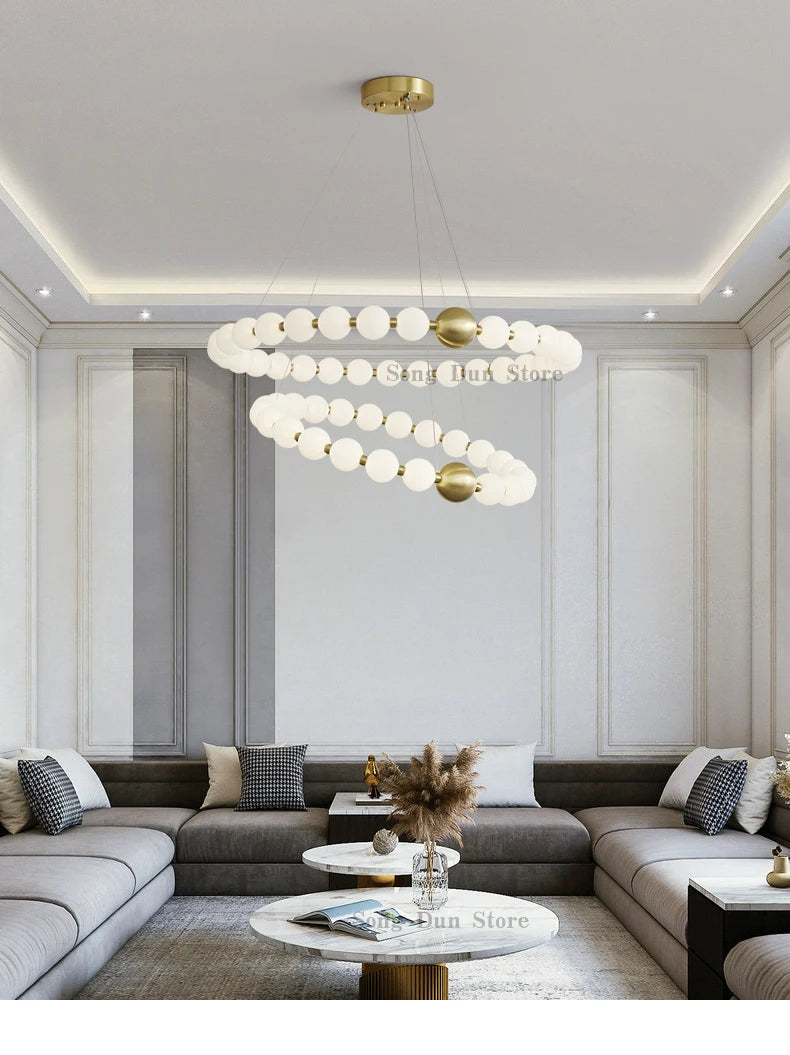 All Copper Post-Modern Household Living Room Chandelier Modern Minimalist Light Luxury Creative Personality Net Red Children’s