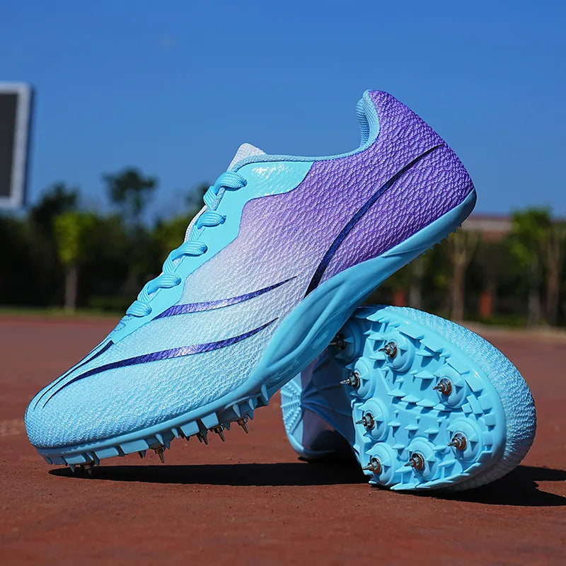 Students' New Outdoor Sports Training Track Shoes Breathable Mesh Surface with Sprinting Nails for Summer Competitions
