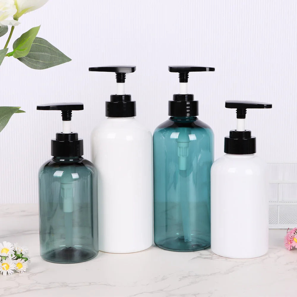300/500ml Refillable Clear Empty Bottle Soap Dispenser Shower Gel Shampoo Dispenser Bottles Press Pump Lotion Bottle Reusable