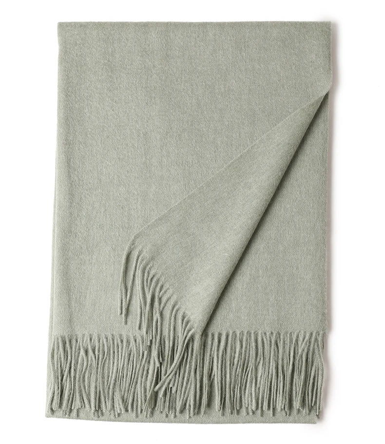 Designer Luxury Fashion Winter Ladies Wool Scarf Stoles Custom Embroidery logo Women Plain Color Wool Scarves Shawl for Women