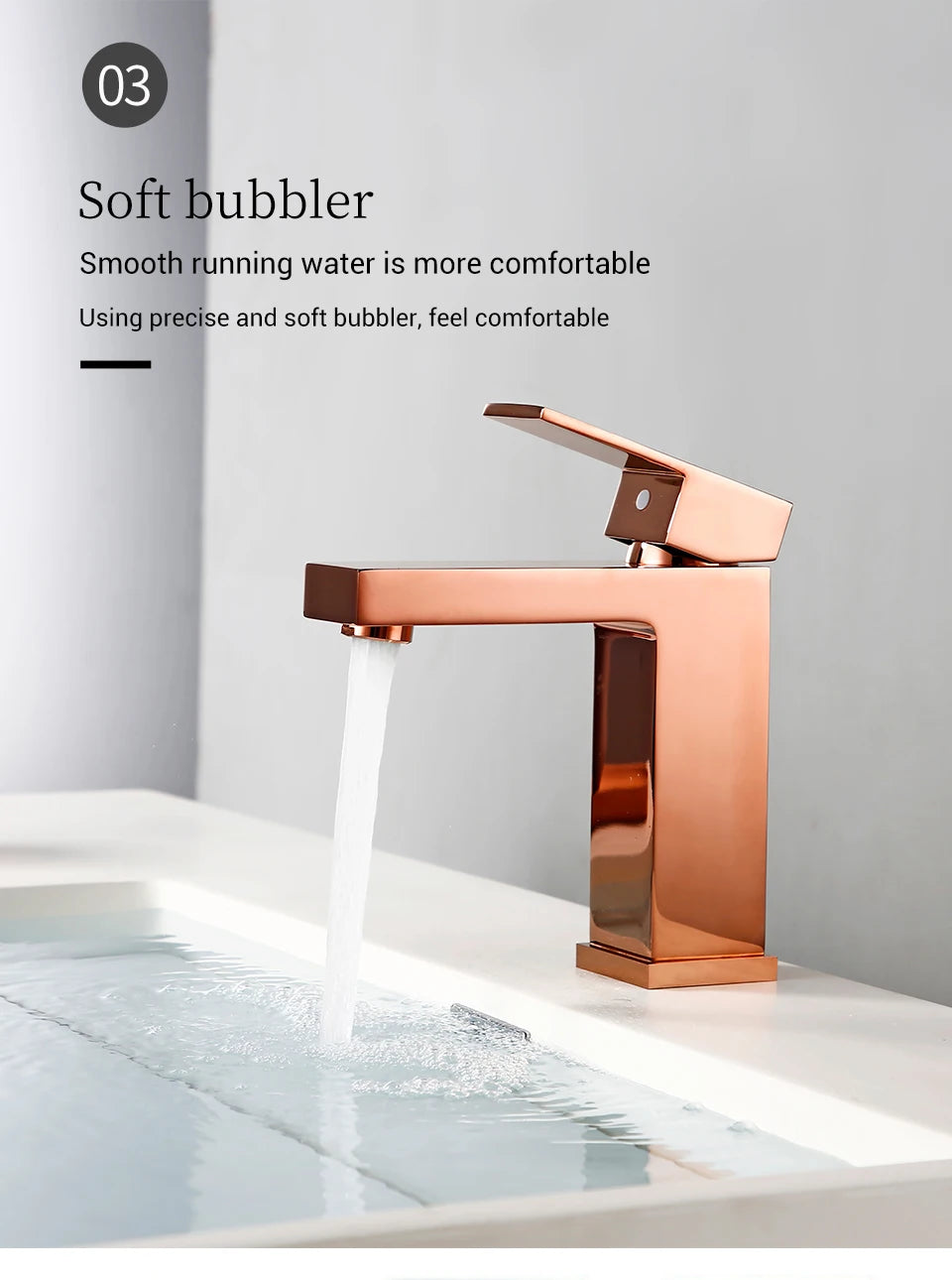 Bagnolux Rose Gold Single Hole Deck Mounted Brass A Handle Cold Hot Mixer Sink Tap Basin Water Tapware Bathroom Faucet
