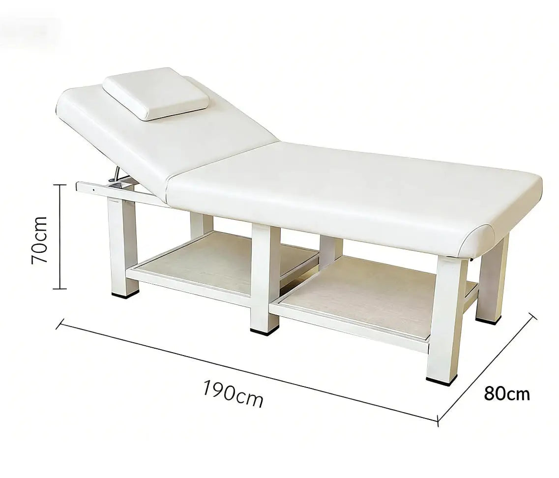 Beautiful Modern Metal Solid Adjustable Head Cosmetic Facial Bed with High-Density Sponge for Salon Beauty Care
