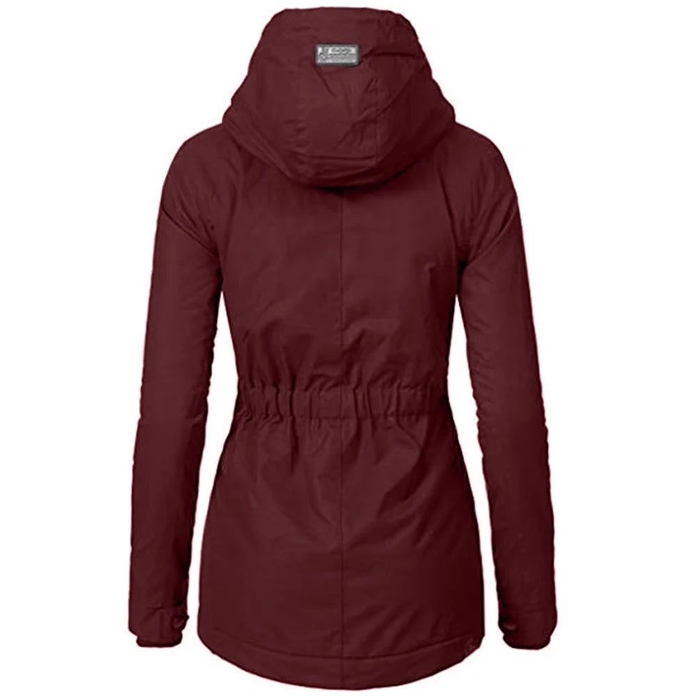 2025 New UZZDSS Winter Women Warm Parkas Hooded Thick Plush Coats Female Mid-Long Cotton Jacket Warm Coat Outwear Suit Jackets