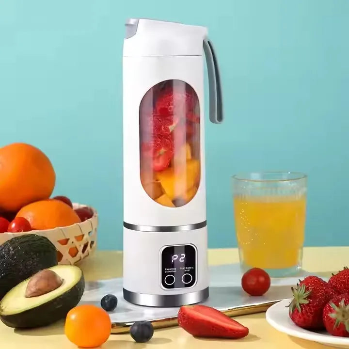 Hot Sale 450ml Rechargeable Portable Juicer Blender Freshly Squeezed Juice Mixer Personal Safety 12 Blades Mini Juicer