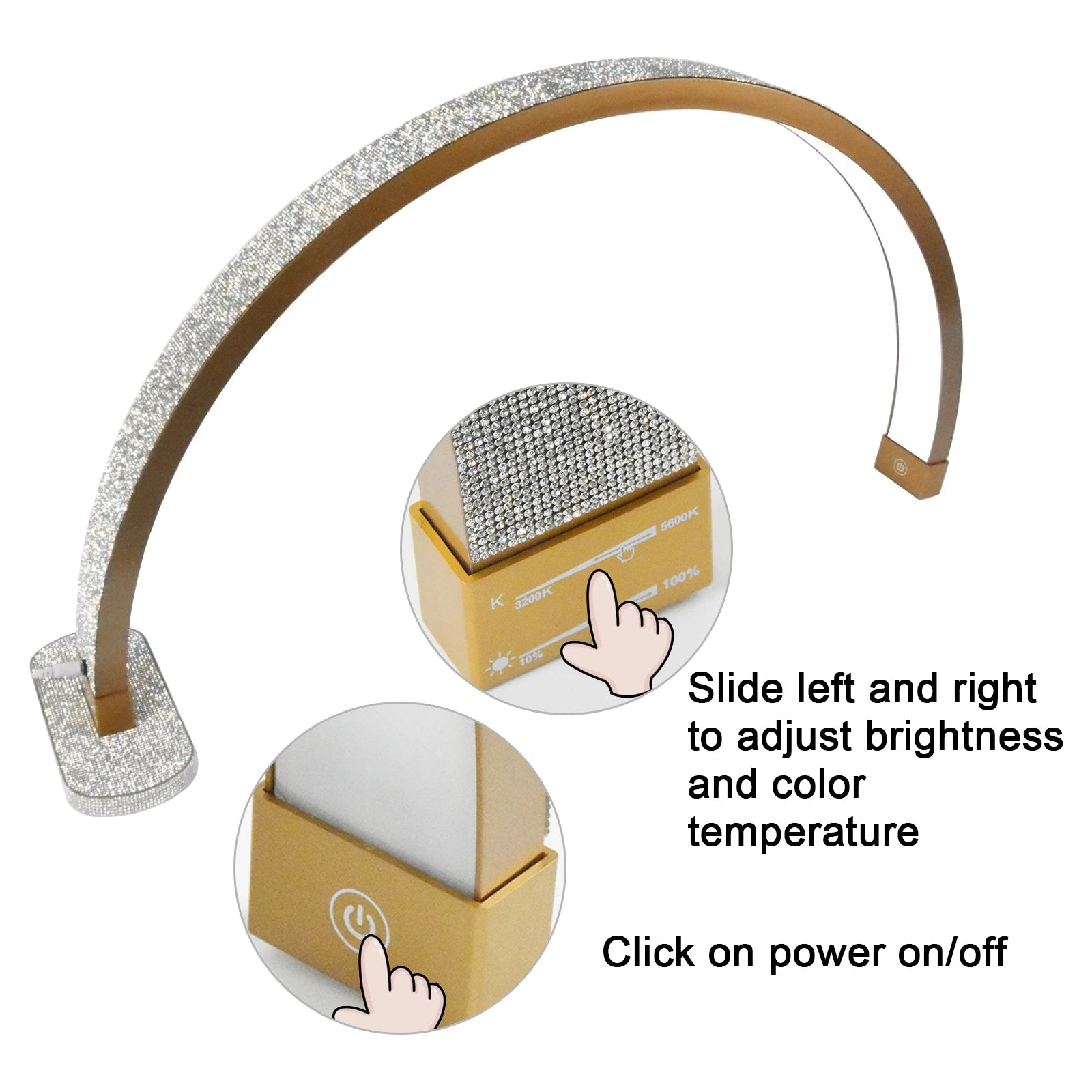 FOSOTO Arches Led Half Moon Lamp Light Desktops UV Nail Lamp for Nails Table Lamp with Phone Holder for Nail Tables