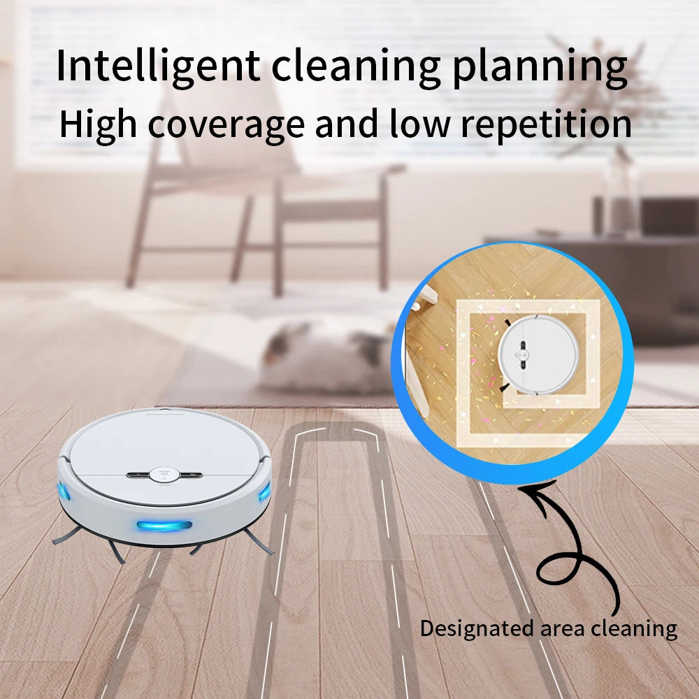 Alexa APP Wi-Fi Controlled Robot Vacuum Cleaner Gyroscope Navigation 2000Pa Strong Suction for Hard Floors Effective Dry Pet