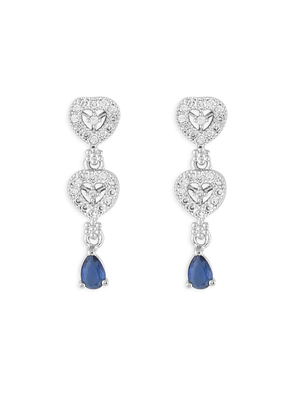 Exquisite CZ Wedding Party Necklace and Earring Set Rhodium Plated Bridal Jewelry for Women's Accessories