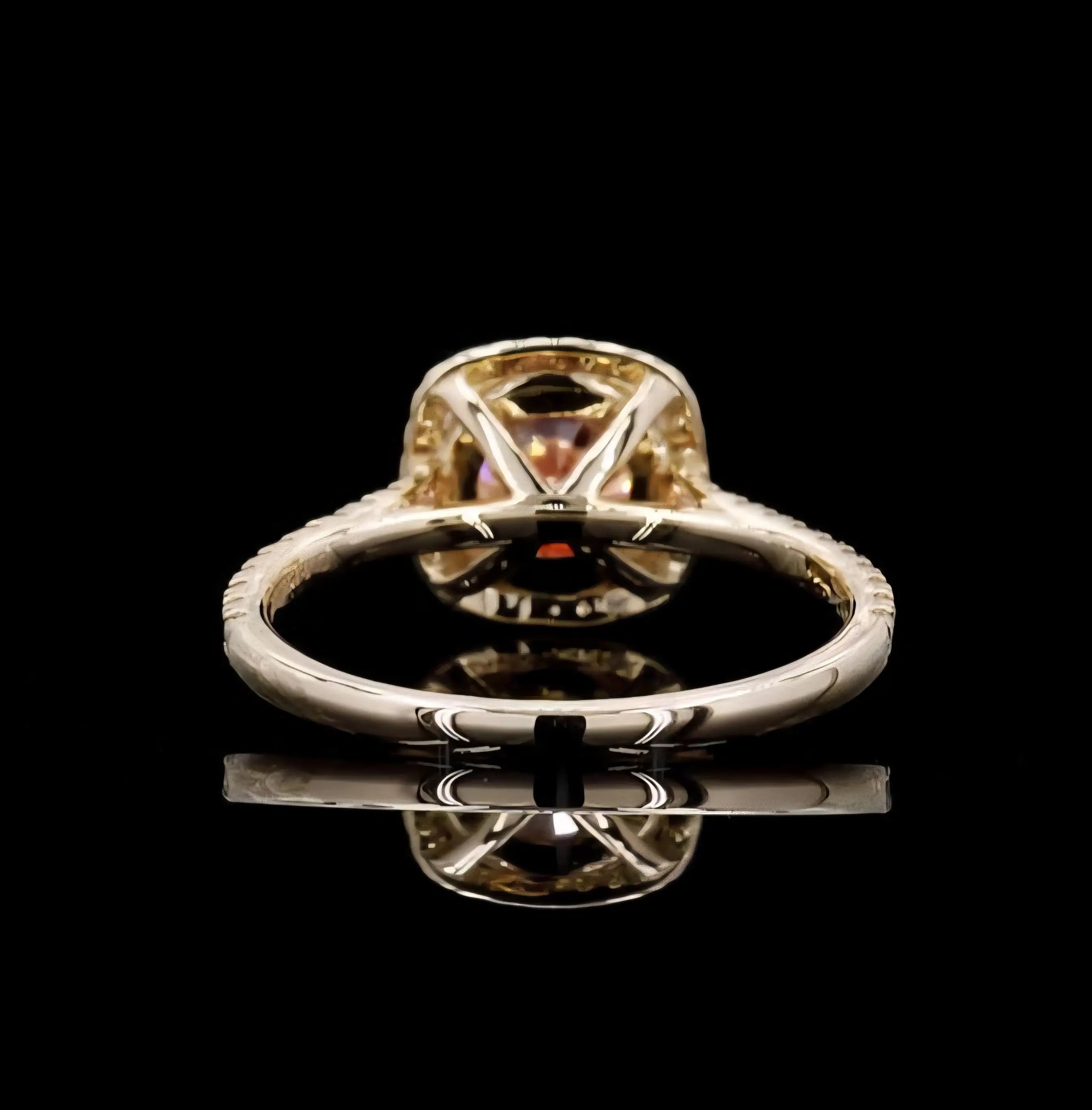 Luxury 8CT Pink Lab Grown Cut Diamond Engagement Ring IGI Certified VS1 Clarity 14K Yellow Gold Rhodium Plated Vintage Fine
