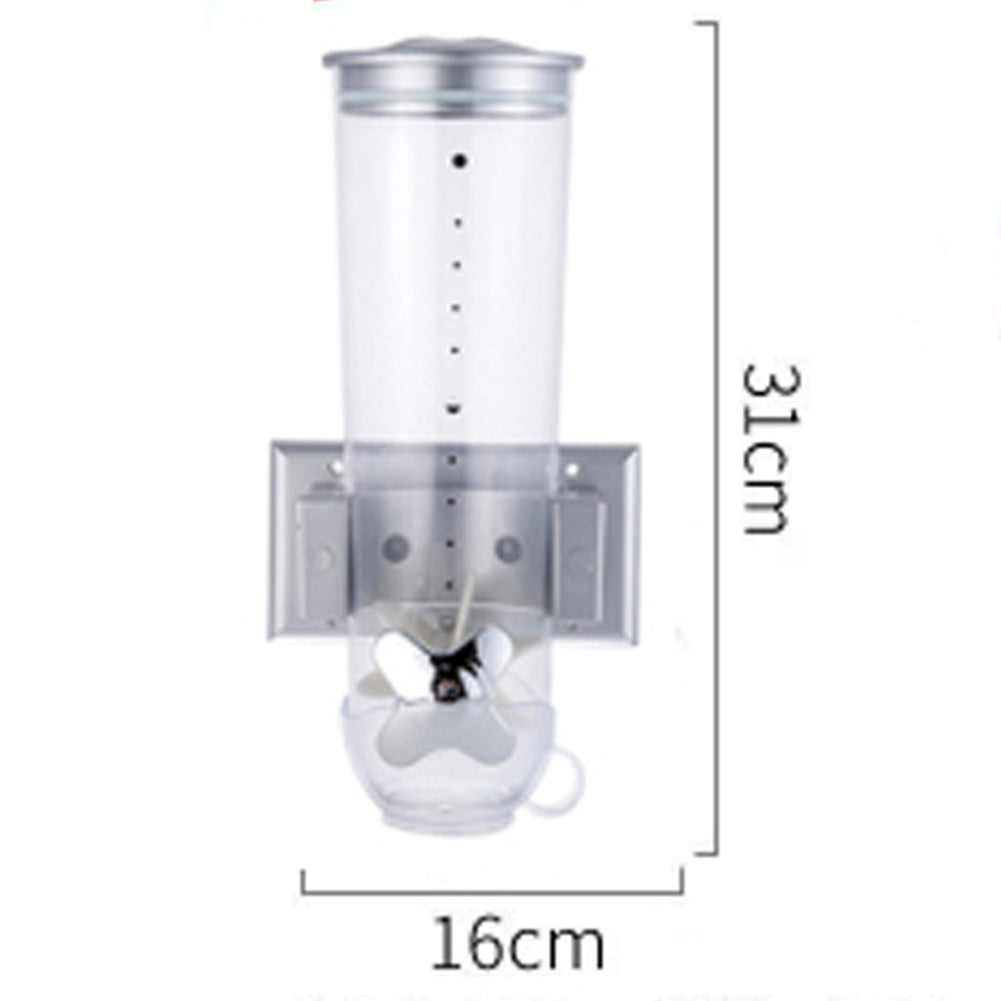 Kitchen Storage Food Organizer Wall Mounted Dry Food Cereal Dispenser Snack Grain Plastic Storage Container Box Rack for Home