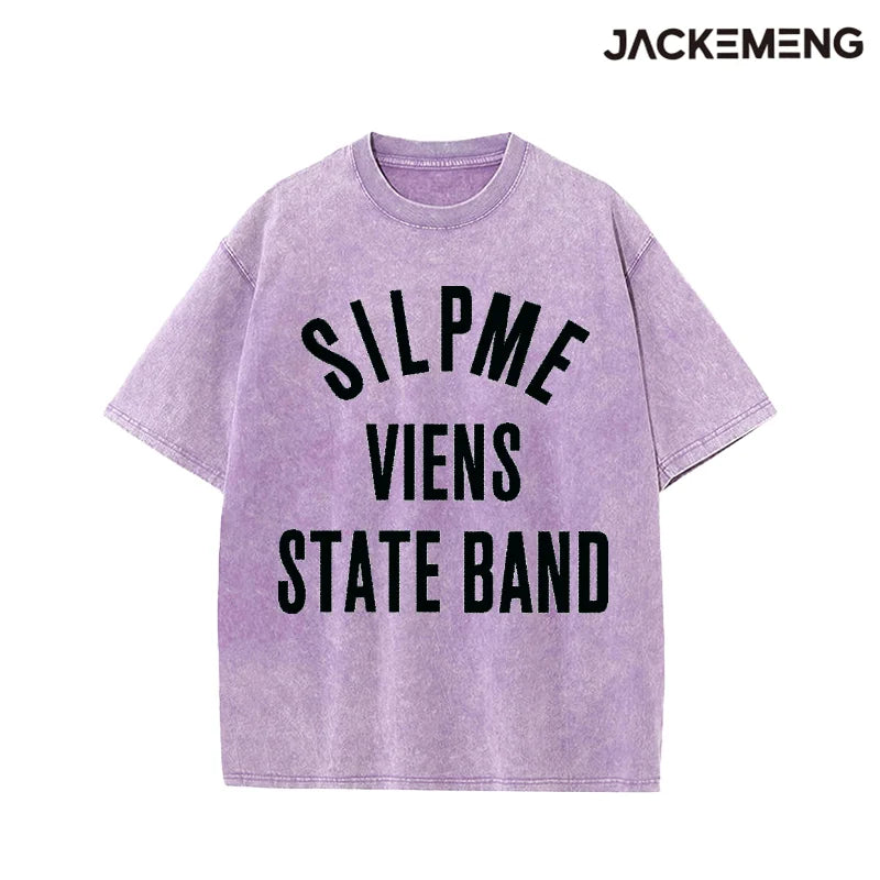 Oversized Washed Retro Typography Streetwear Print Tshirt USA Stock Wholesale Y2K Casual Tee