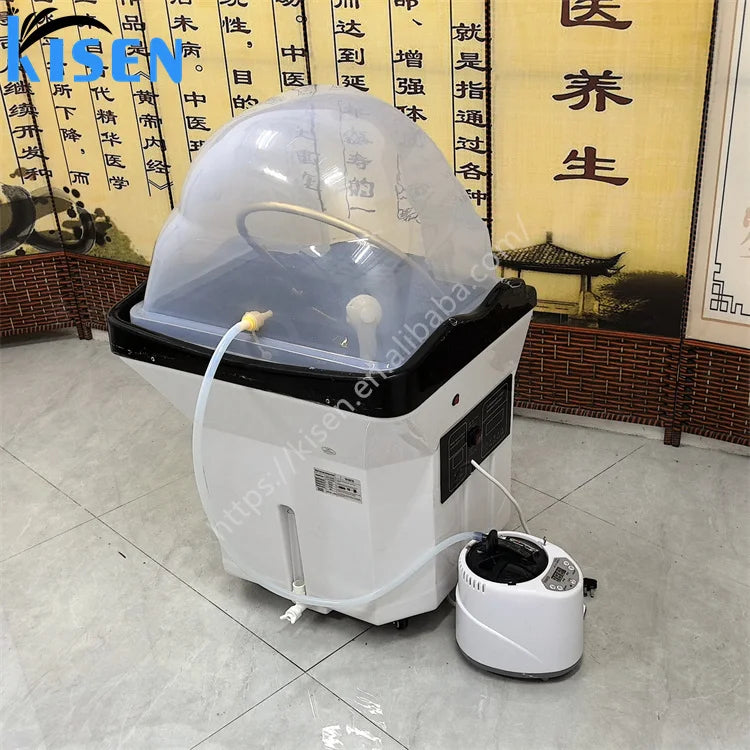 Kisen Hottest Beauty Spa Salon 60L  Water Tank Salon Furniture Portable Adjustable Height Washing Hair Bowl Shampoo Basin Sink