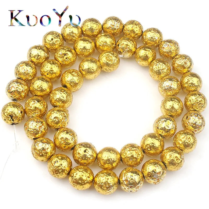 Multicolor Volcanic Rock Lava Stone Round Loose Spacer Bead For Jewelry Making Natural Stone Beads Diy Men Charm Bracelet 4-12mm