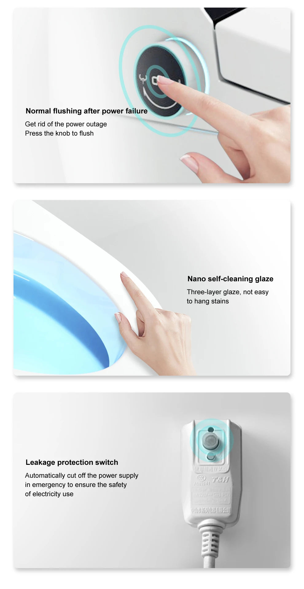 Automatic flushing without water tank integrated black electronic intelligence