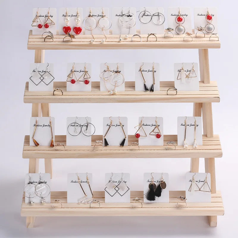 Jewelry Display Tray Pendant Earrings Rings Display Blocks Solid Wood Jewelry Display Holder Joyeros Organizador De Joyas