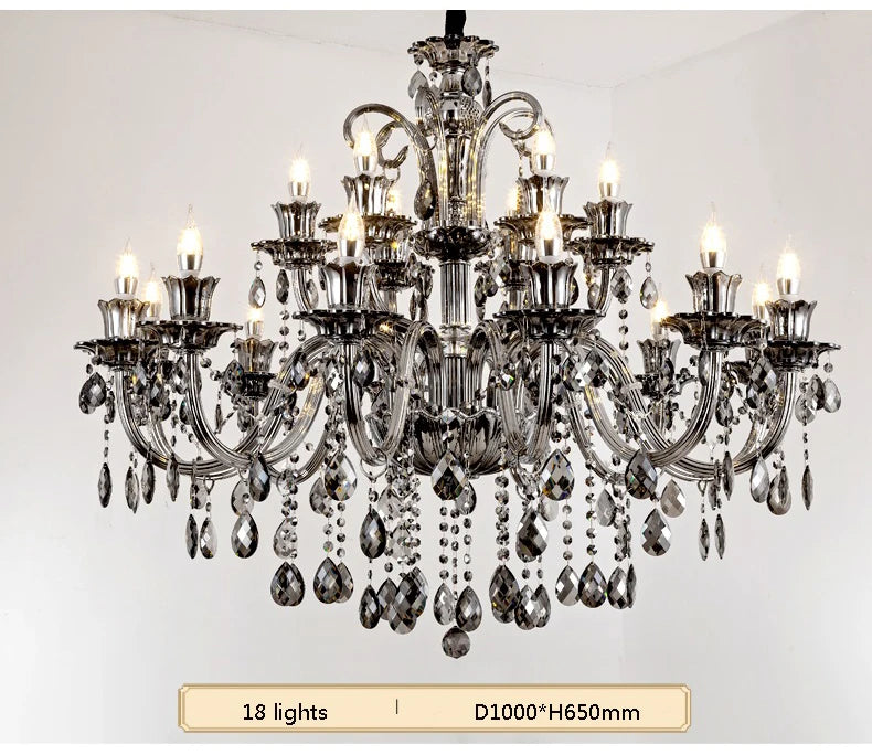 Modern Candle Crystal Lamp Living Room Large Crystal Chandelier Lighting Modern Atmosphere Restaurant Bedroom Hanging Lamps