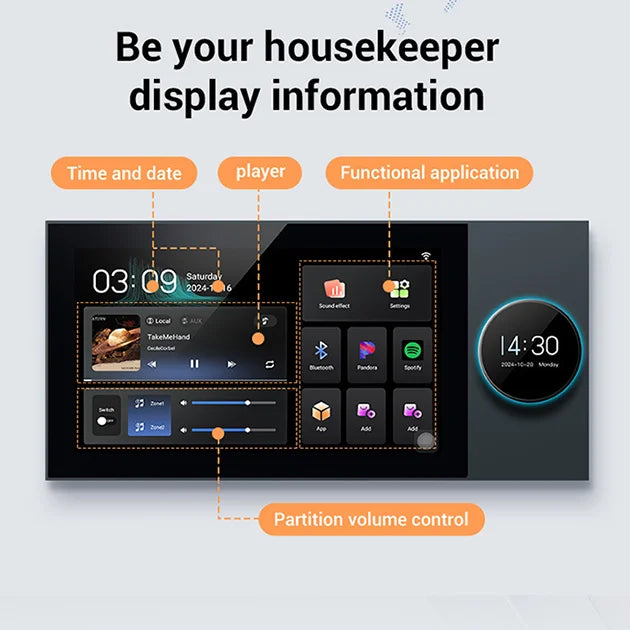 New 2025 Product 7 Inch Zigbee Gateway Smart Home Gateway Music Background Tuya Smart Centre Control Panel