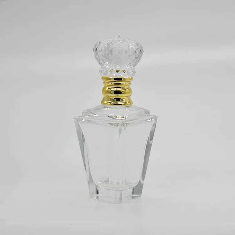 60ml High Quality Empty Transparent Glass Perfume Bottle with Pump Sprayer Gold Cap Dubai Low MOQ