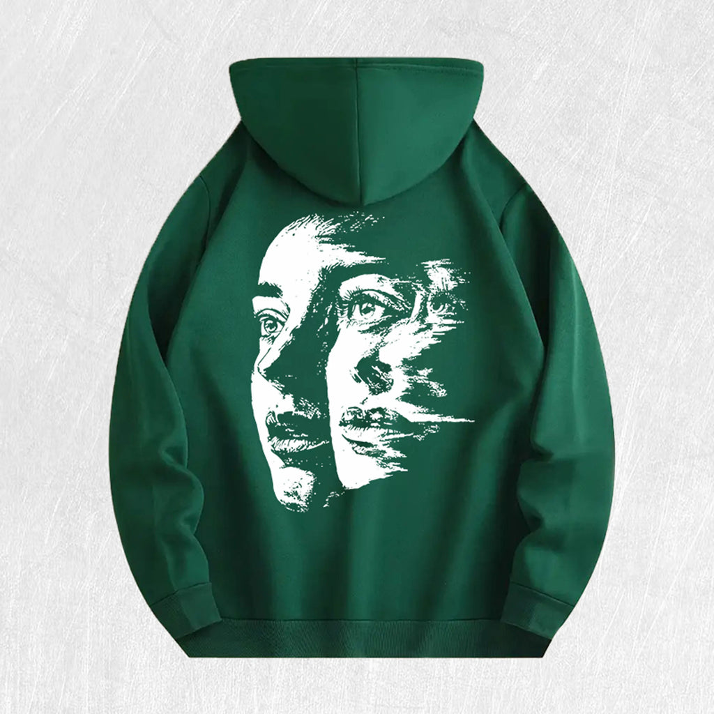 Abstract Face Graphic Hoodie 100% Cotton US Warehouse 6 Colors