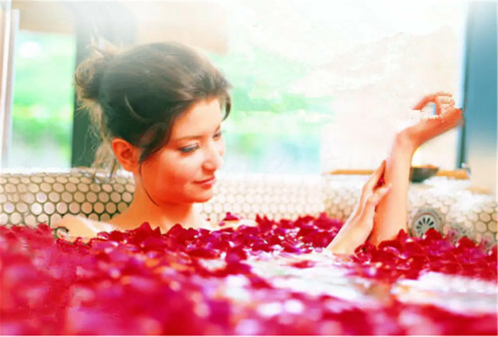 Dried Rose Petals Bath Tools Natural Dry Flower Petal for Bath Bathing Spa Whitening Shower