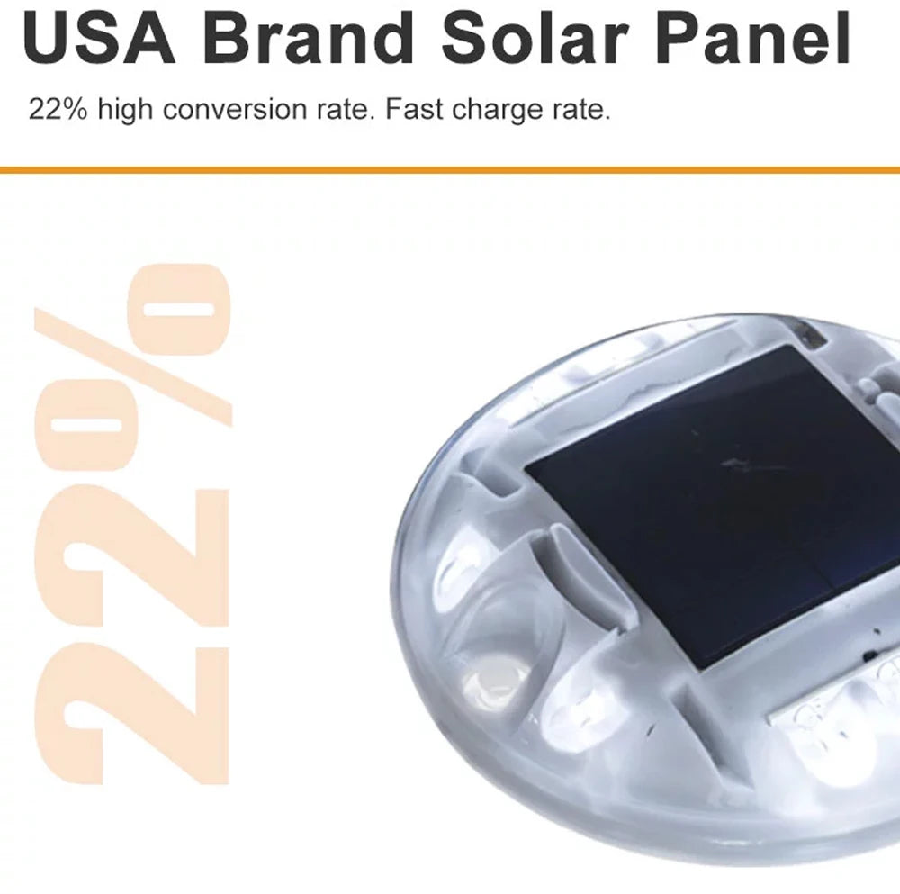 IP65 Solar Deck Lights Driveway Dock LED Light Outdoor Waterproof Road Stud for Step Sidewalk Stair Garden Pathway Yard
