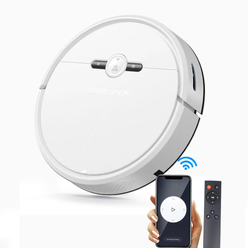 Alexa APP Wi-Fi Controlled Robot Vacuum Cleaner Gyroscope Navigation 2000Pa Strong Suction for Hard Floors Effective Dry Pet