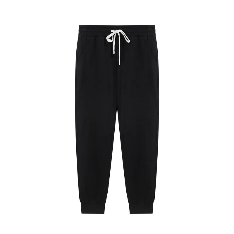 Men's 300gsm Cotton Retro Casual Sweatpants Loose Sports Pants Elastic Waist for Running Jogger Trousers