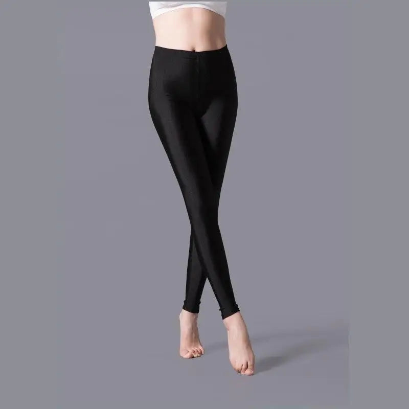 Women Shiny Pant Leggings Hot Selling Leggings Solid Color Fluorescent Spandex Elasticity Casual Trousers Shinny Legging