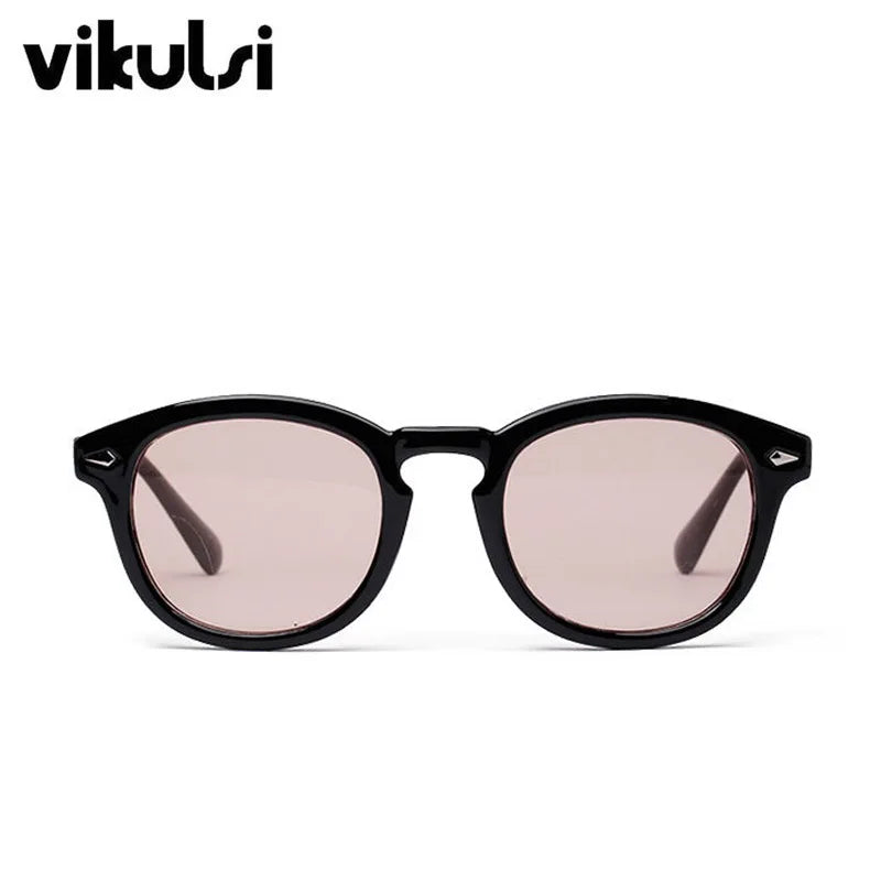 Johnny Depp Smalll Round Sun Glasses Brand Designer Rayeds Sun Glasses Female Outdoor Tony Stark Men Sun Glasses Oculos de sol