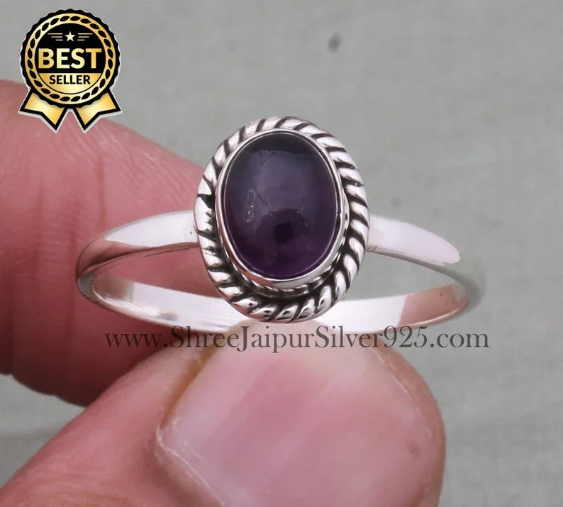 Women's Middle Finger Agate Oval Cut Gemstone Wedding Ring Vintage Boho Style Sterling Silver Party Cute Unique Design Handmade
