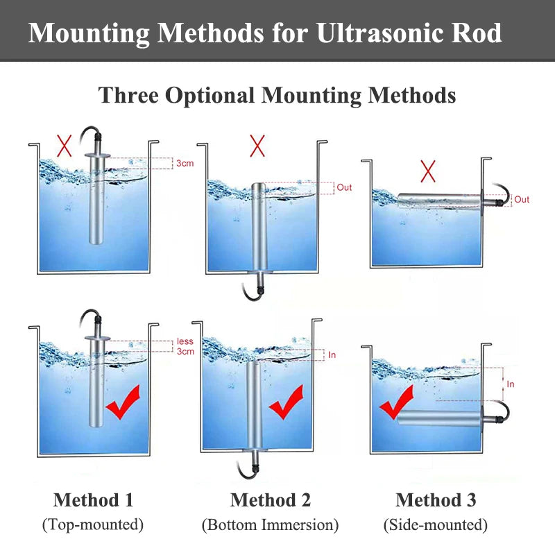 Tullker Ultra Sonic Transducer Stainless Steel 316 304 60L Tank 600W Customized Input Industry Ultrasonic Cleaner Stick Set