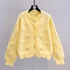 Boutique Wholesale 2026  New Fashion Nail Bead Knitted Cardigan Long Sleeved Sweet Women's Sweater