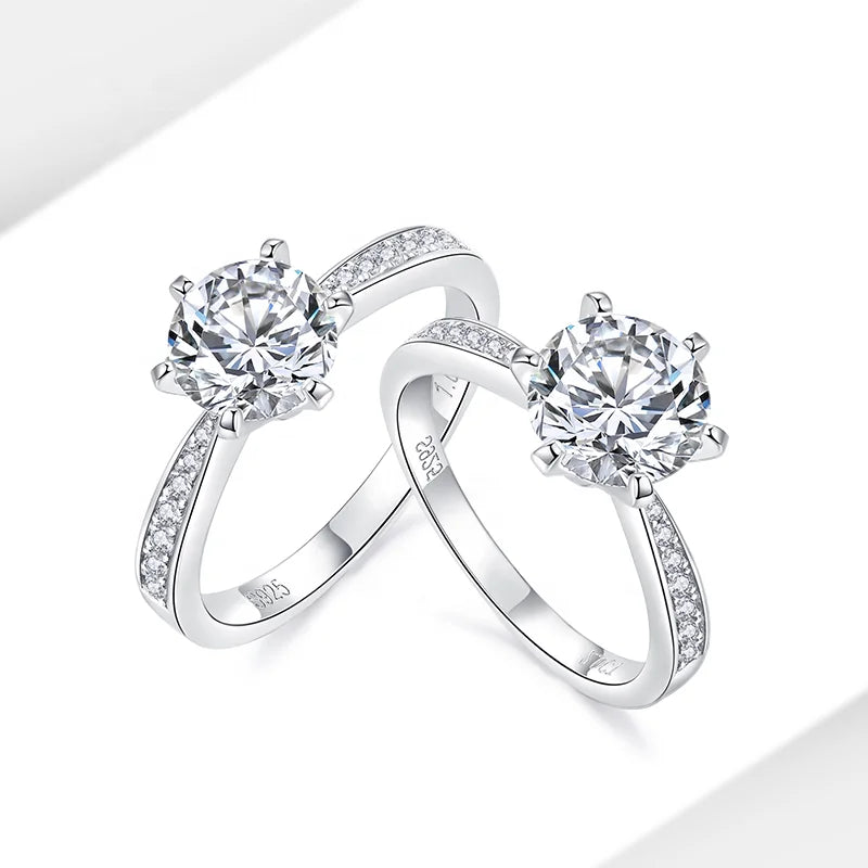 Starsgem 925 Sterling Silver D VVS1 Moissanite Gemstone Engagement Rings for Women
