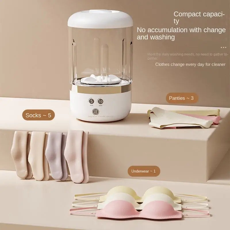 Mini Washing Machine, 2L Compact & Quiet. Say Goodbye to Hand-Wash Underwear/Socks. Perfect for Travel, Dorm, Daily Use
