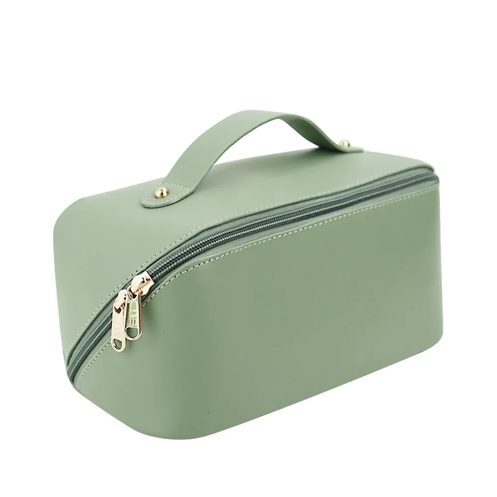 Large Capacity Vegan Leather Water-resistant Cosmetic Bag 3D Embroidery Bridal Shower Gift for Bridesmaids Fashionable Accessory