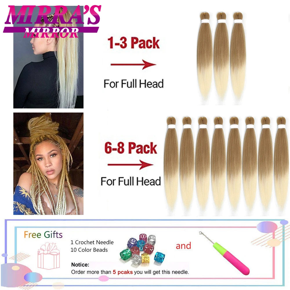 Synthetic Braiding Hair Brown Ombre Hair Extensions Professional Braid Hair for Crochet Twist Braids Soft Yaki Texture