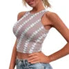 Hot Sale Hawaii Flower and Leaf Printed Summer Breathable Lady Sexy Tops Fashion Polynesian Pattern Vest Women's Skinny Tank Top