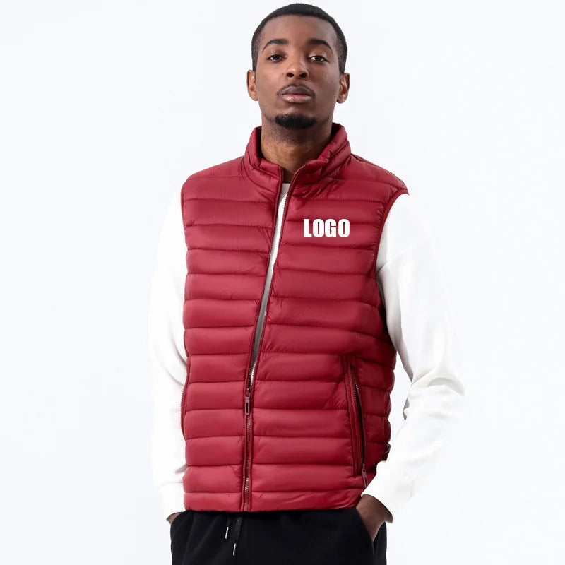 25-26 Autumn and Winter New Men's Vest Vest Collar Casual Sleeveless Warm Vest Coat.