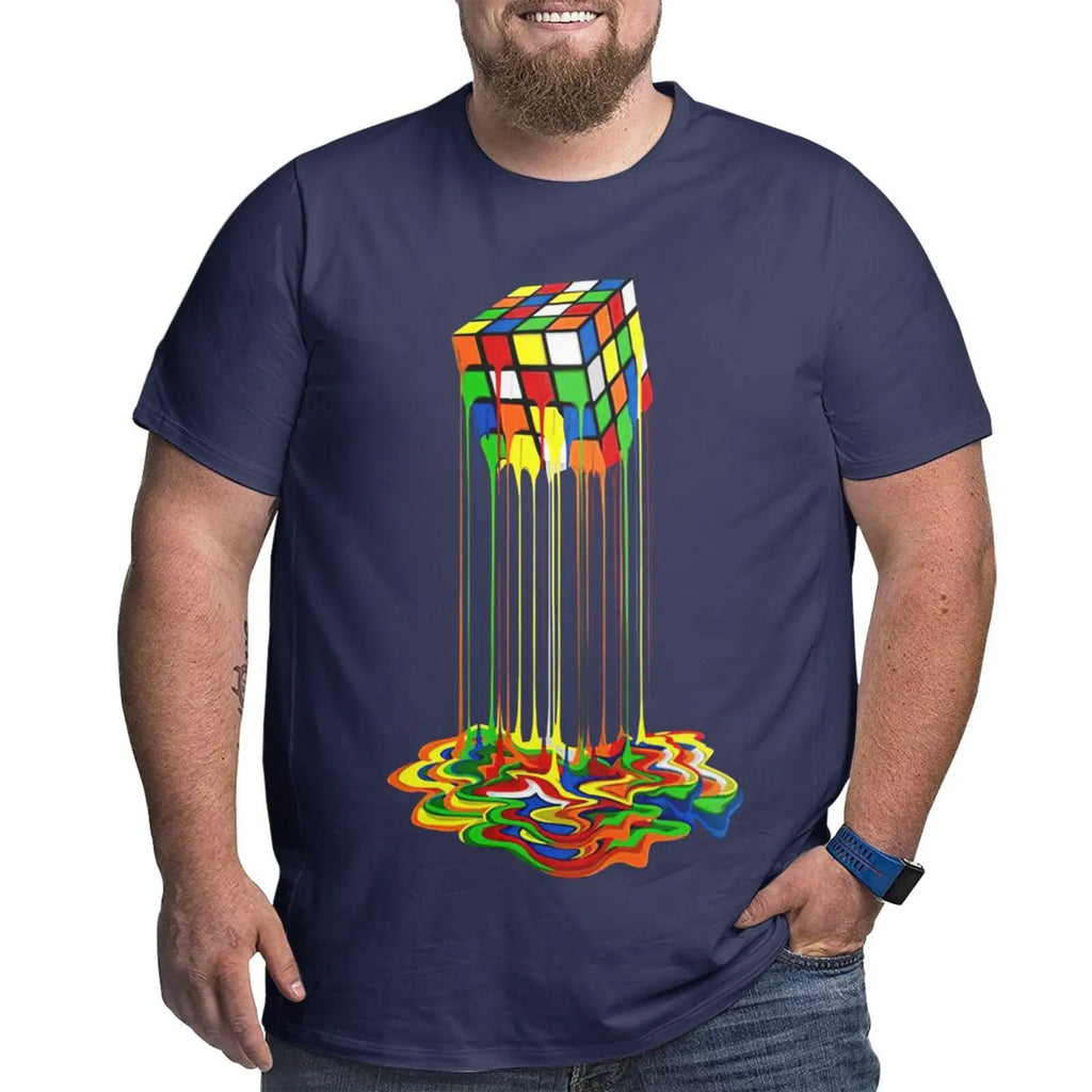 Unique Design Graphic Men T Shirts Plus Size Oversized Cotton T-shirts for Big Man Black Summer Short Sleeves Clothes Tops