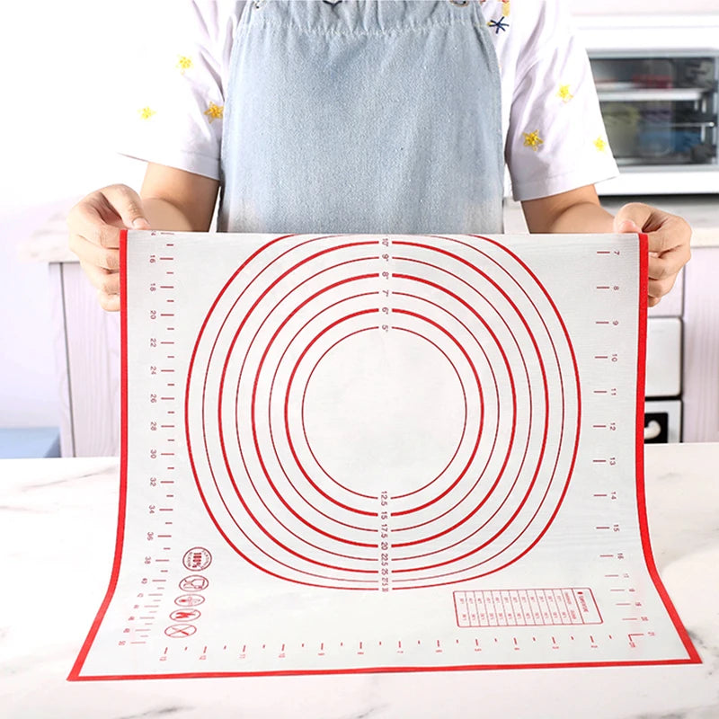 80/70/60cm Large Silicone Rolling Dough Mat Non-Stick Pizza Pastry Baking Mat Oven Sheet Liner Non-Slip Placemat Kitchen Gadgets