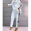 Spring Fall Clothes Ladies New Sports Jogger Printing Long Sleeve Loose t Shirt Trousers Women's Set Casual Two Piece Pants Sets