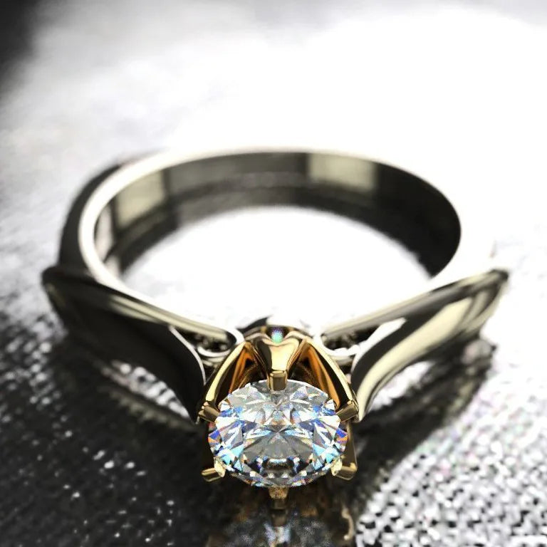 18K Multi Gold Ring for Women Natural 1 Carat Diamond with Diamond Jewelry Anillos De Bizuteria Anillos Mujer Gemstone Rings Box