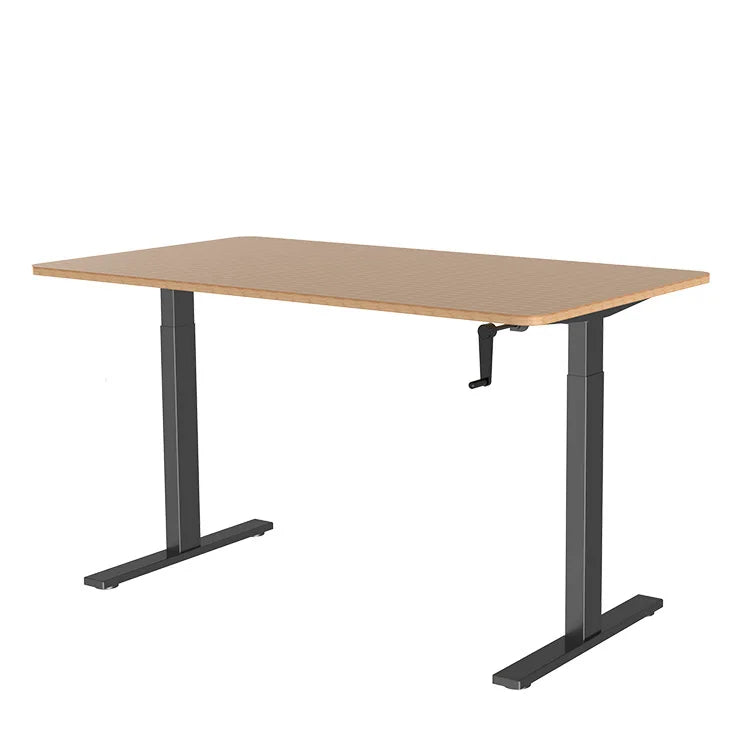 Ergonomic Sit Stand Workstation Hand Crank Height Adjustable Standing Desk for Home and Office