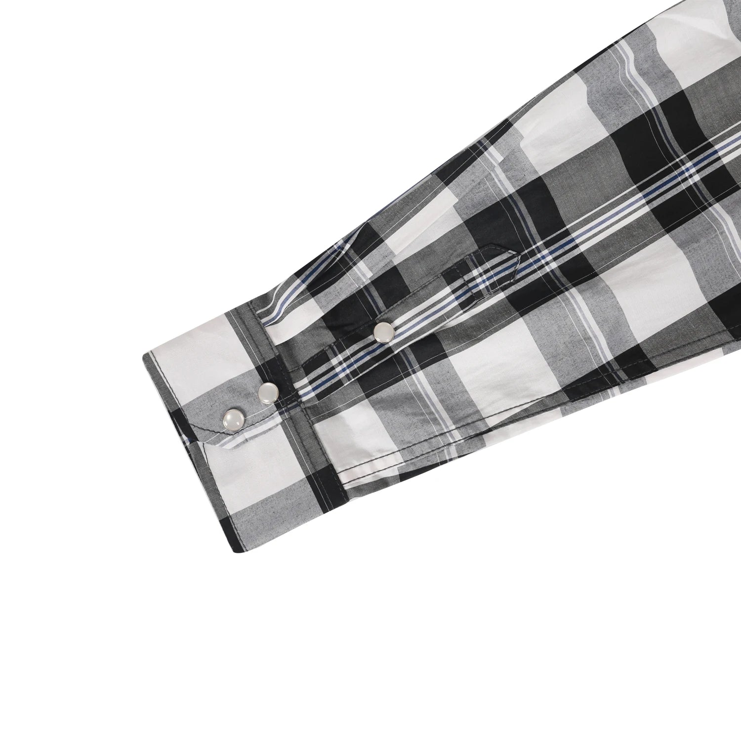 Men's Western Pearl Snap Button up Casual Cowboy Long Sleeve Two Pockets Work Plaid Shirts