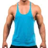 OEM Mens Y Back Tank Top Low Price Custom Print Cotton Stringer Gym Fitness Singlet Workout Muscle Bodybuilding Mens Tank Top
