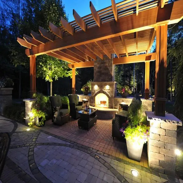 QACA LED Inground Lamps,5/10/15/30W Outdoor Landscape Lighting,Waterproof Aluminum Garden Yard Spotlight  AC/DC12V RGB/WW/CW