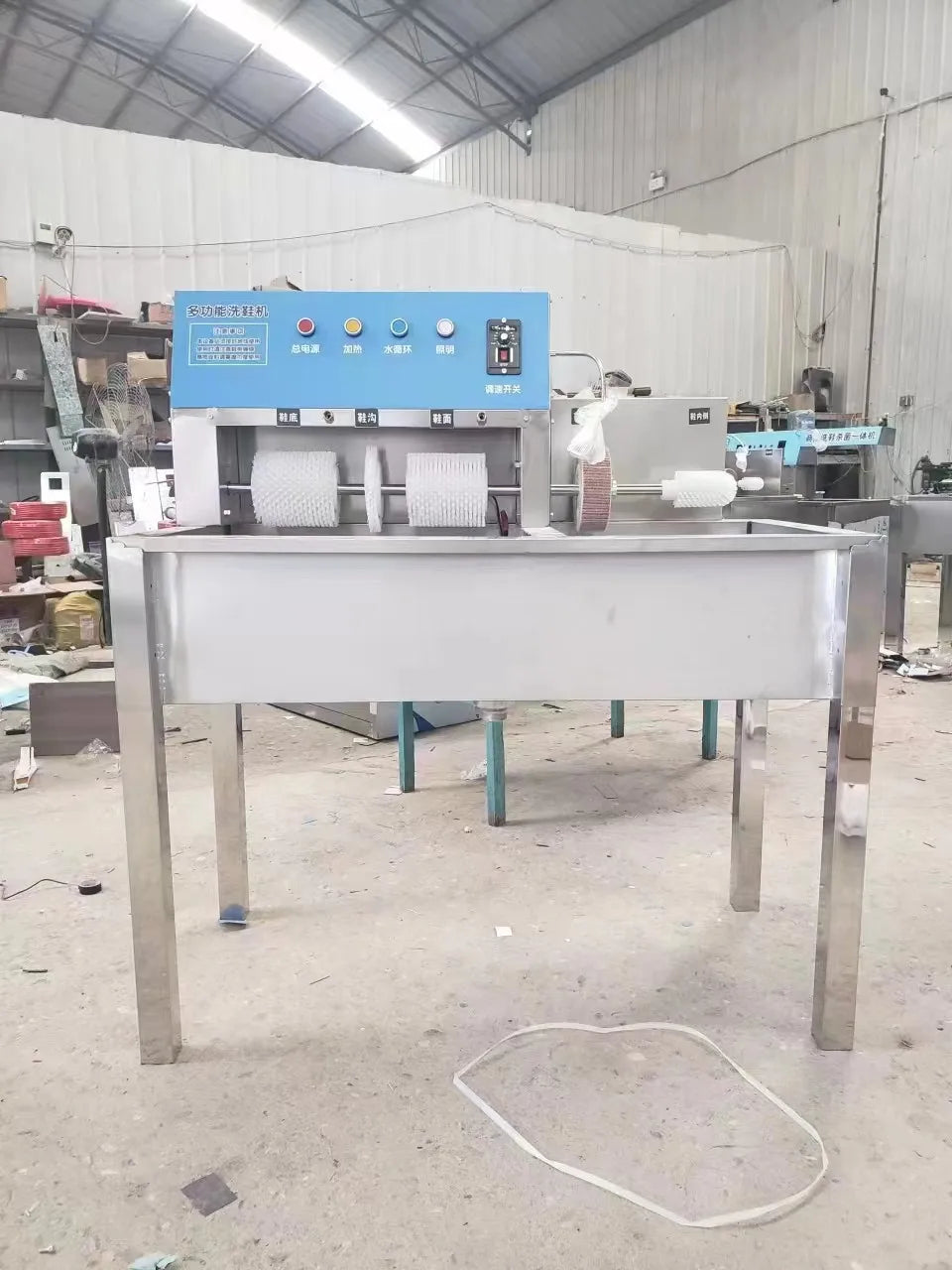 Commercial Semi-Automatic Electric 220V Stainless Steel Professional Shoes Polishing & Washing Machine with 3-Year Warranty