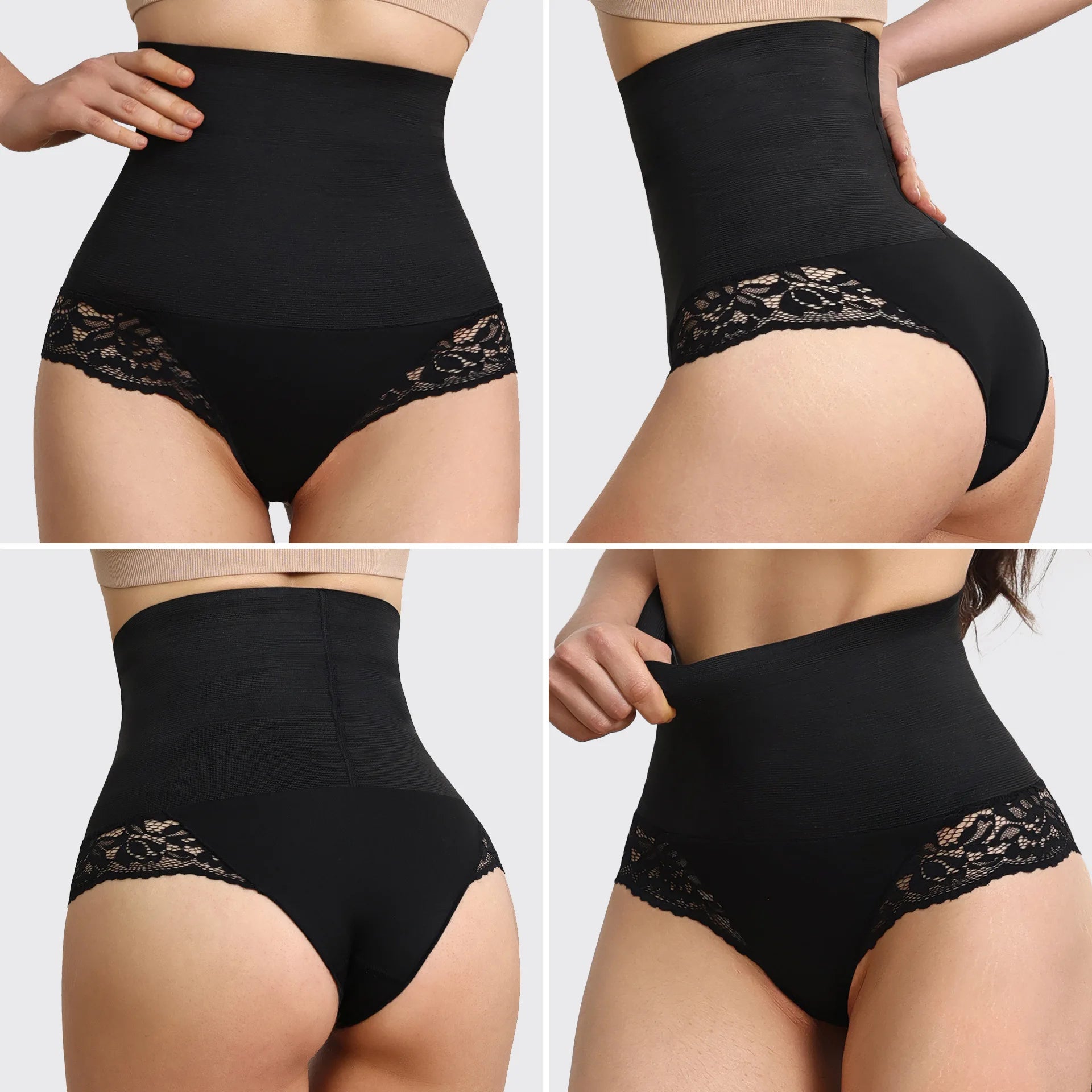 Women's Cross-Border Mid-Waist Lace Body Shapers Firm Tummy Control Underwear Pants with Hip Lift Everyday Style